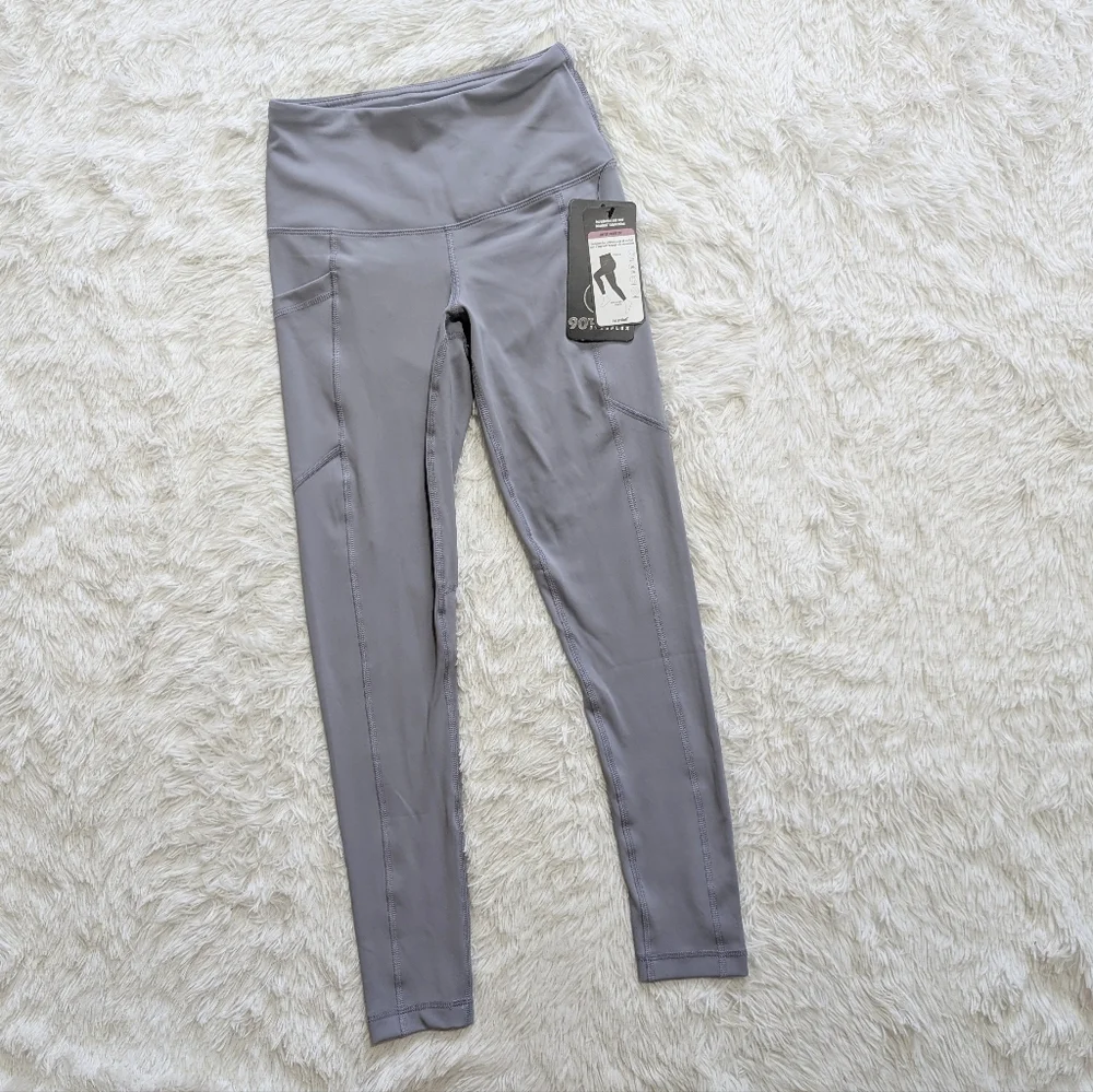 NWT 90 Degree by Reflex Grey Squat Proof High Waist Legging Size XS - Picture 4 of 13